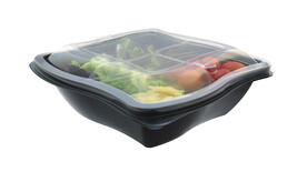 Salatschale Wave 82361 (PNL), 750 ml, APET, 196 x 196 x 46 mm, schwarz