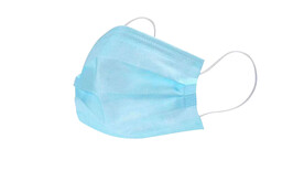 Halbmaske Basic, 3-lagig, blau/weiß, PP, latexfreie Elastikbänder, mit Nasenbügel, ohne Ventil, non-woven, gegen feste und flüssige Partikel, A-Nr.: 97114 - 01