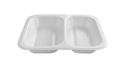 Siegelschale 602, 600 ml, XPS, 262 x 247 x 40 mm, weiß, 2-geteilt, ohne Rippen
