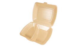 Thermo-Menübox to go 1.703 ml, XPS, 247 x 198 x 75 mm, beige, 2-geteilt