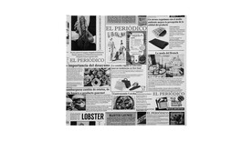 Zuschnitt, B 280 x L 310 mm, Pergamentpapier, weiß, 40 g/m², Motiv: Zeitungsdruck, FAIRPAC