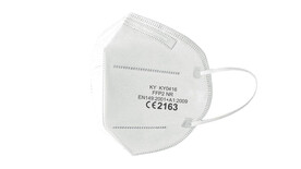 Filtrierende Halbmaske, 5-lagig, weiß, latexfreie Elastikbänder, ohne Ventil, FFP2, einzeln verpackt, gegen feste und flüssige Partikel, 95 %, CE EN 149:2001+A1:2009, A-Nr.: 10008 - 01