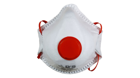 Filtrierende Halbmaske, weiß, latexfreie Elastikbänder, mit Ventil, FFP3, gegen feste und flüssige Partikel, CE EN 149:2001+A1:2009, CE 2163, A-Nr.: 97825 - 01