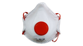 Filtrierende Halbmaske, weiß, latexfreie Elastikbänder, mit Ventil, FFP3, gegen feste und flüssige Partikel, CE EN 149:2001+A1:2009, CE 2163, A-Nr.: 97825 - 01