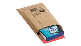 Versandtasche mit Selbstklebeverschluss und Aufreißfaden, Größe DIN A5 für Dokumente, Broschüren, Bücher, etc., Wellpappe extrem stark, Motiv: &amp;quot;unbedruckt&amp;quot;, B 167 mm x L 268 mm, Innenmaß: B 150 mm x L 250 mm, braun, unbedruckt, A-Nr.: 71451 - 01