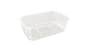 Kunststoffschale, K 36/60, RPET, L 184 mm x B 117 mm x H 60 mm, transparent, mit Löcher, A-Nr.: 93260 - 01