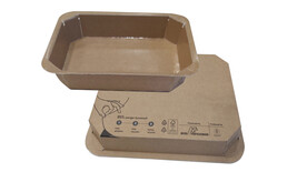 Kartonsiegelschale MAP Duo-Tray 2.0, 1.200 ml, PE/EVOH/PE/Karton, 227 x 178 x 40 mm, braun/weiß, ungeteilt, A-Nr.: 10030 - 01
