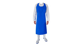 Schürze Monobloc Delta, Qualität: Polyurethan, Strong (300 my), blau, glatte Oberfläche, zum Binden, OHNE Metallteile, ca. 135 cm lang, ca. 90 cm breit