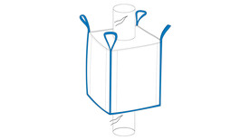 Big Bag, Modell: 2K + 1U, Außenmaß: 950 x 950 x 1.000 mm, Innenmaß: 920 x 920 x 960 mm