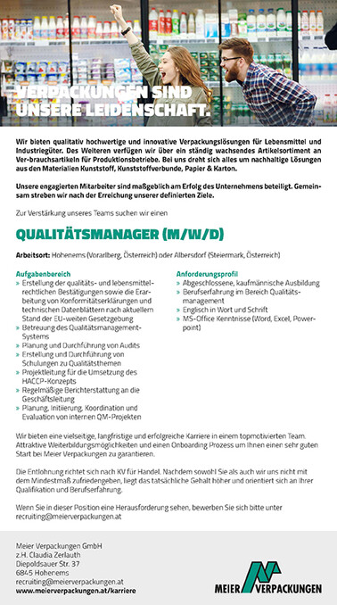 Qualitätsmanagement (QM), Hohenems, Vorarlberg, Österreich
