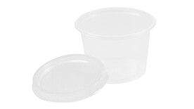 Dressingbecher mit Deckel im Kombipack, 100 ml, Ø 70,3 mm, 49 mm, PP, transparent