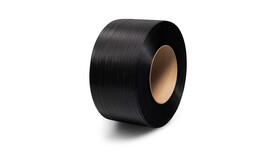 Umreifungsband PP, Format: 12 mm x 0,55 mm, Rollenlänge: 3.000 lfm, schwarz, geprägt, ohne Kartonüberverpackung, Kern: 200 mm