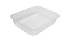 Siegelschale MAP, 2.285 ml, PP, 227 x 178 x 80 mm, transparent, mit Rippen, ohne Saugeinlage