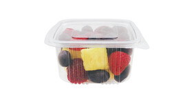 Klappbox S17 1500ML, 1.500 ml, L 192 mm x B 184,5 mm x H 80 mm, rechteckig, RPET, transparent, mit anhängendem Deckel