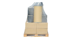 Schrumpfhaube, LDPE, 100 my, B 1.250 mm + 2 x 425 mm SF x H 1.800 mm, transparent, unbedruckt, 1-A Qualität, lebensmittelecht