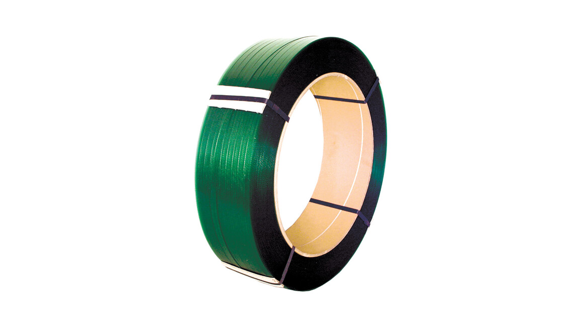 Umreifungsband PET, Format: 15,5 mm x 0,9 mm, Rollenlänge: 1.500 lfm, grün, Kern: 406 mm