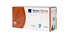 Handschuhe Classic Sensitive, Größe XL, puderfrei, blau, unsteril, Qualität: Nitril, Fingerspitzen angeraut, AQL 1,5, >= 240 mm lang