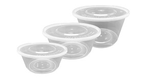 Menüschale to go, PP, rund, mit PP-Deckel (Kombipack)
