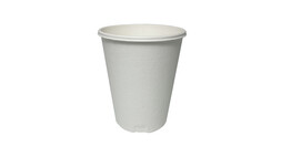 Coffee to go Becher, 200 ml, Ø 80 mm, 95 mm, Bagasse, weiß, FAIRPAC