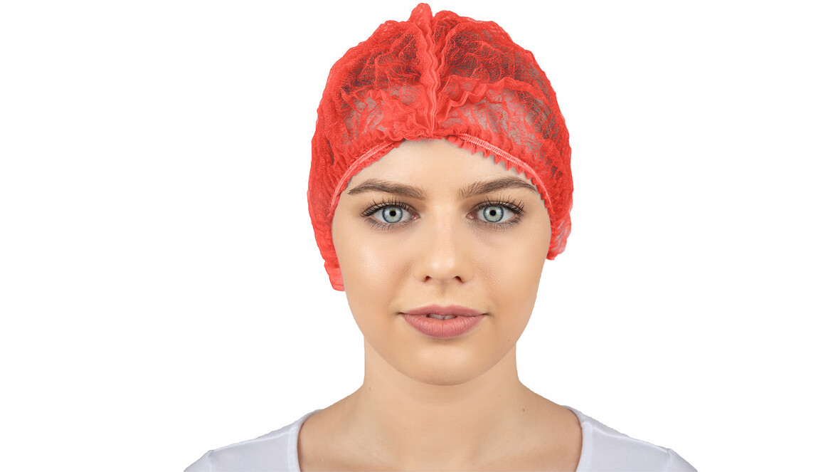 Klipphaube, M (Ø ca. 53 cm), PP-Vlies, rot, A-Nr.: 13562 Klipphaube, M (Ø ca. 53 cm), PP-Vlies, rot, A-Nr.: 13562 - 01