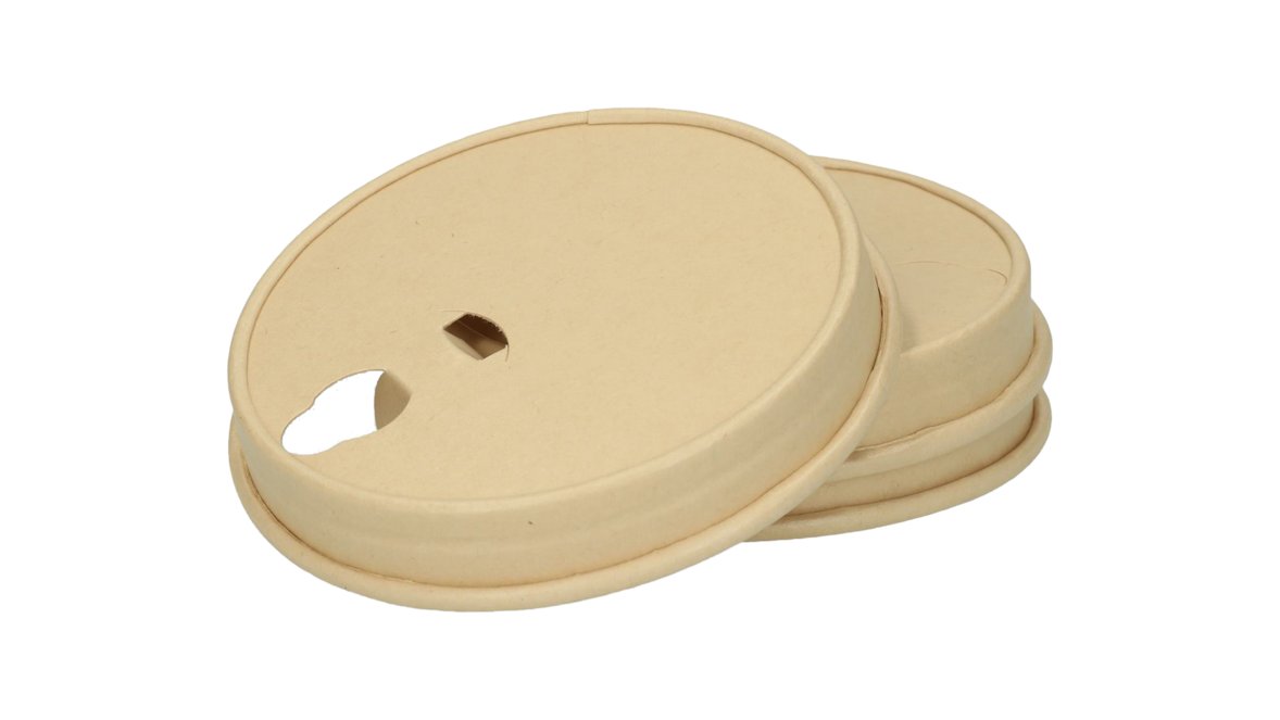 Deckel, Ø 90 mm, Bambuspapier/wasserbasierte Beschichtung, braun, FSC zertifiziert, VERIVE, A-Nr.: 14008 - 01