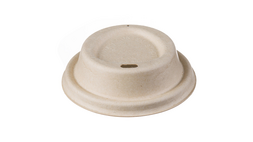Deckel für Coffee to go Becher, Ø 80 mm, Bagasse, naturfarben, FAIRPAC