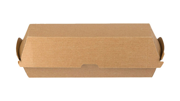 Klappbox, 210 x 70 x 75 mm, Kraftpapier, natur, mit anhängendem Deckel, A-Nr.: 14169 - 02