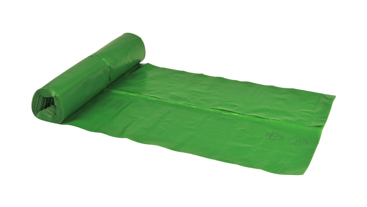 Müllsack, 120 Liter, LDPE, 34 my, 700 x 1.100 mm, grün, 25 Stk./Rolle, A-Nr.: 14730 - 01