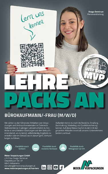 Stelleninserat Lehrling Bürokaufmann/frau Hohenems, Vorarlberg, Österreich