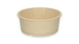 Mehrweg-Menüschale, 650 ml, Ø 150 mm, 60 mm, Verbundstoff aus Holzfasern/PP, natur, VERIVE, A-Nr.: 14925 - 01