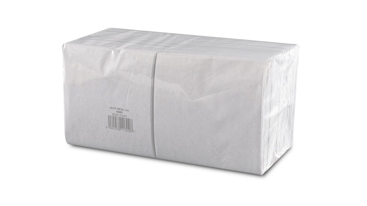 Servietten, Zellstoff, 1/4-Falz, 2-lagig, grau, 12 x 12 cm, 3.600 Stk./Karton, A-Nr.: 16162 - 01