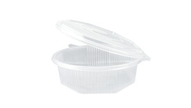 Haushaltsbox, 1.500 ml, 215 x 215 x 64 mm, PP, transparent, ungeteilt, mit anhängendem Deckel, A-Nr.: 90095 - 01