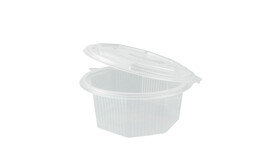 Haushaltsbox, 750 ml, 160 x 160 x 66 mm, PP, transparent, ungeteilt, mit anhängendem Deckel, A-Nr.: 90093 - 01