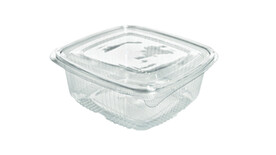 Klappbox, 750 ml, 175 x 167 x 51 mm, RPET, transparent, mit anhängendem Deckel, A-Nr.: 80444 Klappbox, 750 ml, 175 x 167 x 51 mm, RPET, transparent, mit anhängendem Deckel, A-Nr.: 80444 - 01