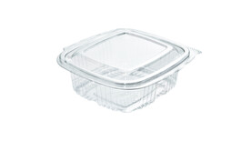 Klappbox, 375 ml, 134 x 128,5 x 48,5 mm, RPET, transparent, mit anhängendem Deckel, A-Nr.: 80442 Klappbox, 375 ml, 134 x 128,5 x 48,5 mm, RPET, transparent, mit anhängendem Deckel, A-Nr.: 80442 - 01