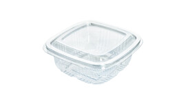 Klappbox, 250 ml, 117,25 x 112,5 x 41 mm, RPET, transparent, mit anhängendem Deckel, A-Nr.: 80441 Klappbox, 250 ml, 117,25 x 112,5 x 41 mm, RPET, transparent, mit anhängendem Deckel, A-Nr.: 80441 - 01