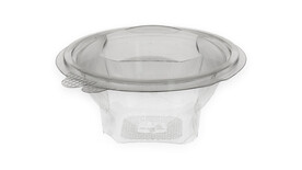 Klappbox, 500 ml, Ø 155 mm, 85 mm, RPET, transparent, mit anhängendem Deckel, Verive, A-Nr.: 80433 Klappbox, 500 ml, Ø 155 mm, 85 mm, RPET, transparent, mit anhängendem Deckel, Verive, A-Nr.: 80433 - 01