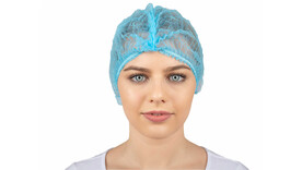 Klipphaube, M (Ø ca. 53 cm), PP-Vlies, blau, A-Nr.: 13560 - 01