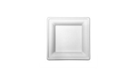 Einwegteller, Bagasse, 160 x 160 x 15 mm, weiß, VERIVE, A-Nr.: 16525 - 01