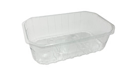 Kunststoffschale, F-500/F-58, RPET, L 190 mm x B 115 mm x H 58 mm, transparent, mit Löcher, A-Nr.: 10754 - 01