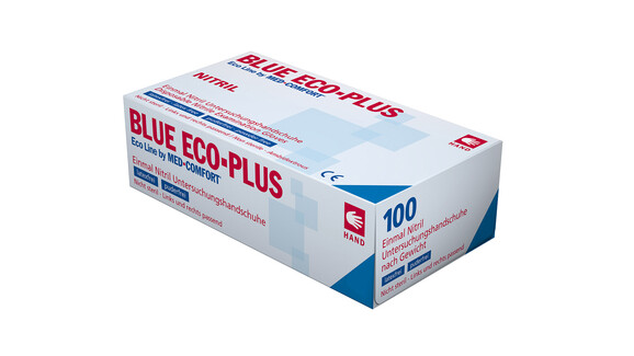 Nitrilhandschuhe Blue Eco Plus, L, blau, unsteril, 240 mm Länge, A-Nr.: 17490 - 01
