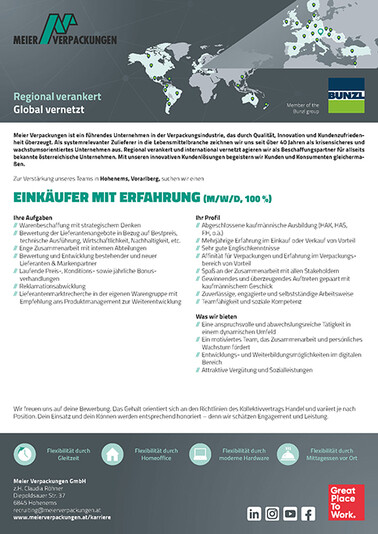 Stelleninserat Einkauf