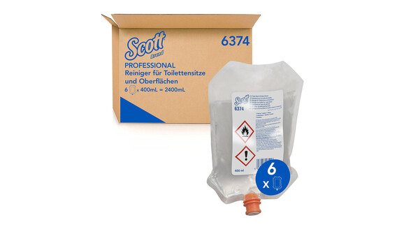 Toilettensitz- und Oberflächenreiniger Kimberly-Clark Scott® 6374 400 ml, transparent, VPE: 6 Stk./Karton, A-Nr.: 18288 - 02