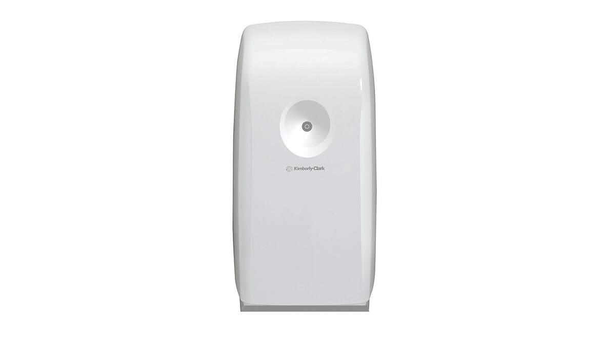 Lufterfrischungsgerät Kimberly-Clark Aquarius™ 6994, L 21,2 cm x B 12,5 cm x H 8,7 cm, weiß, automatische Ausgabe per Sensor, batteriebetrieben, Verschlussart: Schlüssel und Druckknopf, A-Nr.: 18244 - 01
