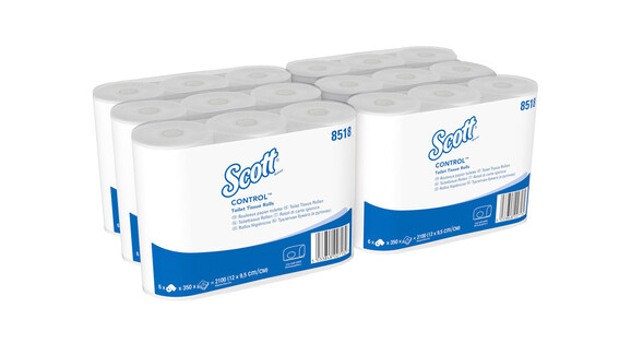 Toilettenpapier Kimberly-Clark Scott® Control 8518, 3-lagig, weiß, recycelte Fasern, 36 Rollen/Karton, A-Nr.: 18245 - 02
