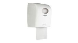 Rollenhandtuchspender Kimberly-Clark Aquarius™ 7375, L 24 cm x B 30,9 cm x H 38,2 cm, weiß, manuelle Entnahme, Verschlussart: Schlüssel und Druckknopf, A-Nr.: 18287 - 01