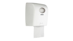 Rollenhandtuchspender Kimberly-Clark Aquarius™ 7375, L 24 cm x B 30,9 cm x H 38,2 cm, weiß, manuelle Entnahme, Verschlussart: Schlüssel und Druckknopf, A-Nr.: 18287 - 01
