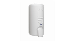 Spender für Toilettensitzreiniger Kimberly-Clark 7135, L 20 cm x B 9 cm x H 10 cm, weiß, auch für Oberflächenreiniger geeignet, manuelle Entnahme, Verschlussart: Druckknopf, A-Nr.: 18289 - 01
