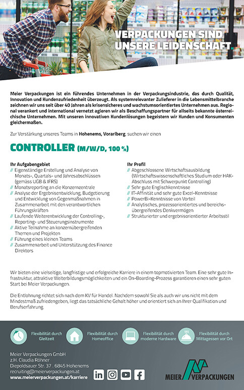 Stelleninserat Controller