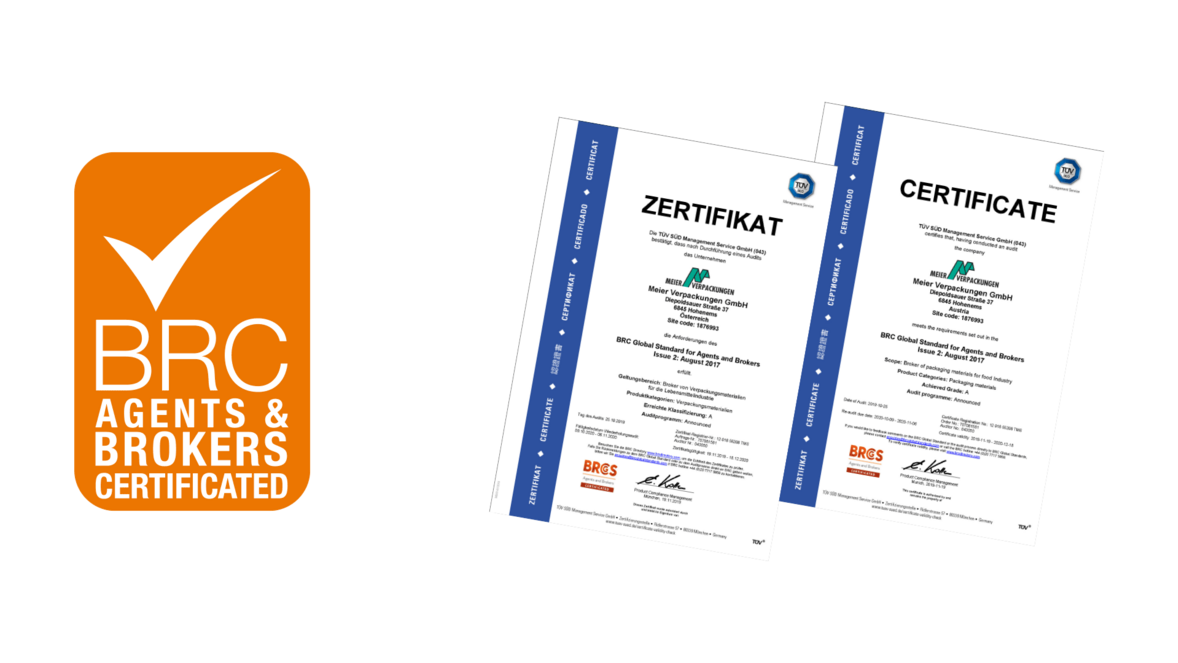 Meier Verpackungen, Zertifizierung nach BRC Global Standard for Agents &amp; Brokers